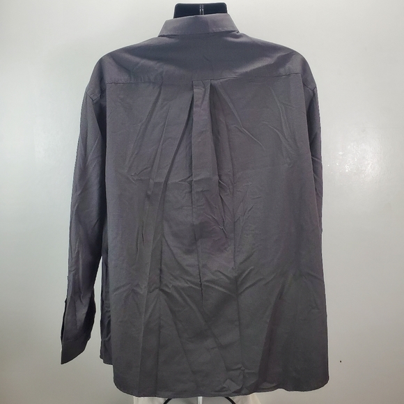 Roundtree & Yorke Men's 2XL XXL Dress Shirt Button Down Black Long Sleeve - Picture 4 of 9